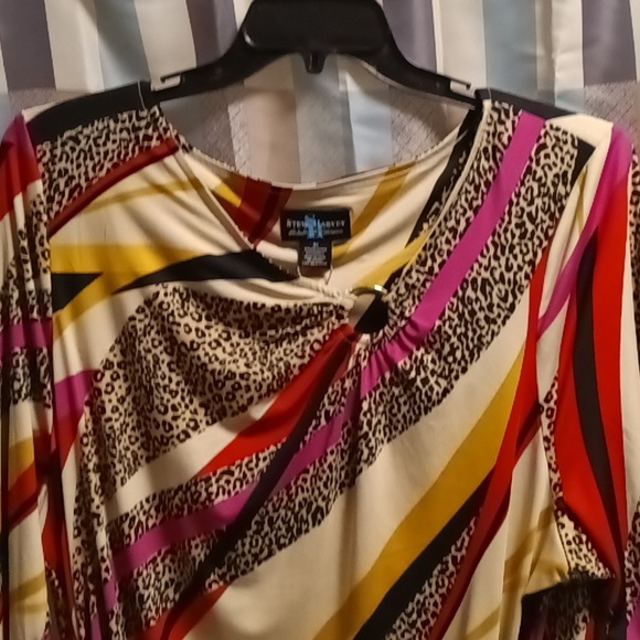 FINAL PRICE NWT Steve Harvey multi-colored striped animal print dress 3X - Picture 2 of 10